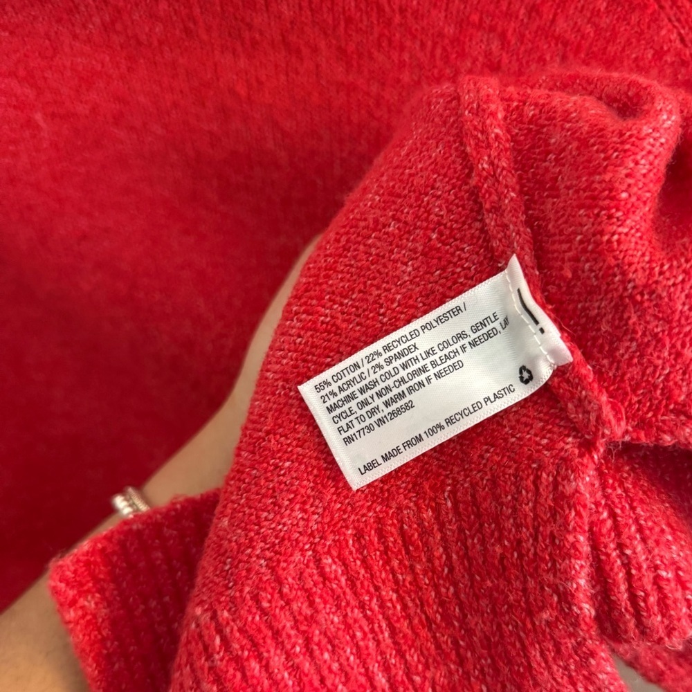 A New Day Red Turtleneck Oversized Fit Cozy Sweater Women’s Size Medium - Picture 8 of 8